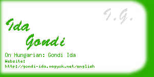 ida gondi business card